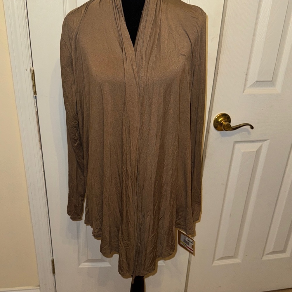 Ellen Tracy Tan Drape Front Top